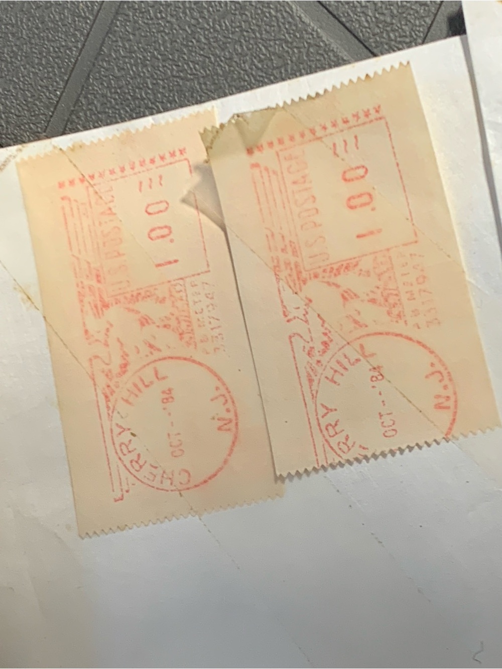 Twenty Nine (29) Vintage 1984 USPS Meter Stamps $50 Value Cherry Hill NJ - Picture 5 of 9